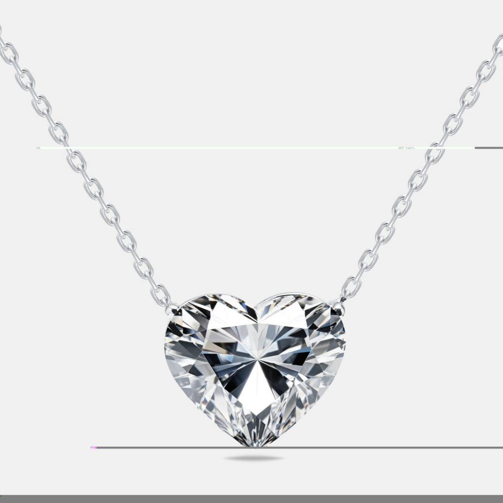 9 cts Heart Lab Grown Diamonds 18k White Gold Necklace