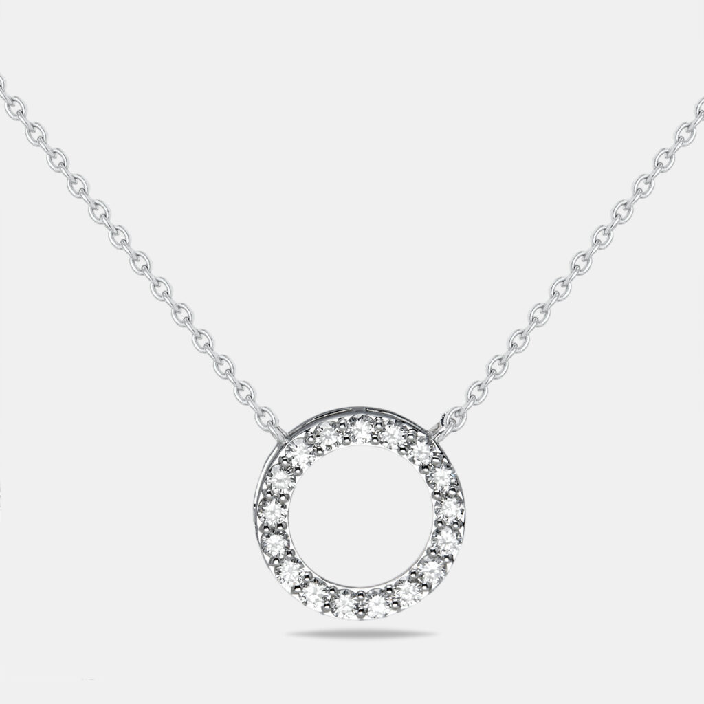 0.49 cts Round Lab Grown Diamonds 18k White Gold Necklace 0.49 cts Round Lab Grown Diamonds 18k White Gold Necklace