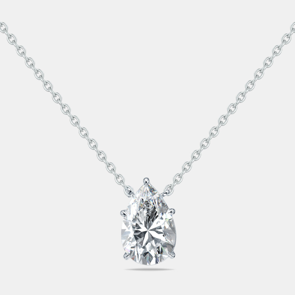 4.00 cts Pear Lab Grown Diamonds 18k White Gold Necklace 4.00 cts Pear Lab Grown Diamonds 18k White Gold Necklace