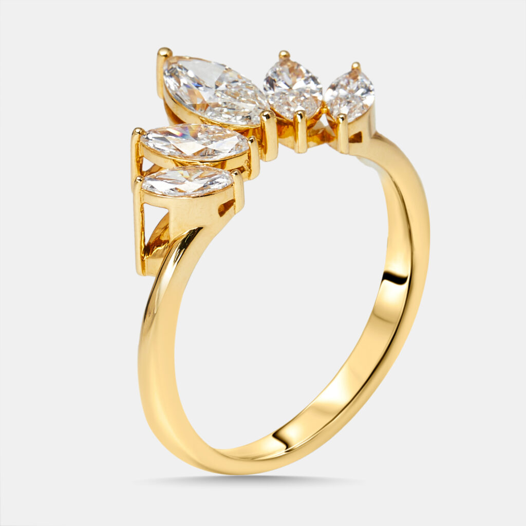1 cts Marquise Lab Grown Diamonds 18k Yellow Gold Ring Size 50 1 cts Marquise Lab Grown Diamonds 18k Yellow Gold Ring Size 50