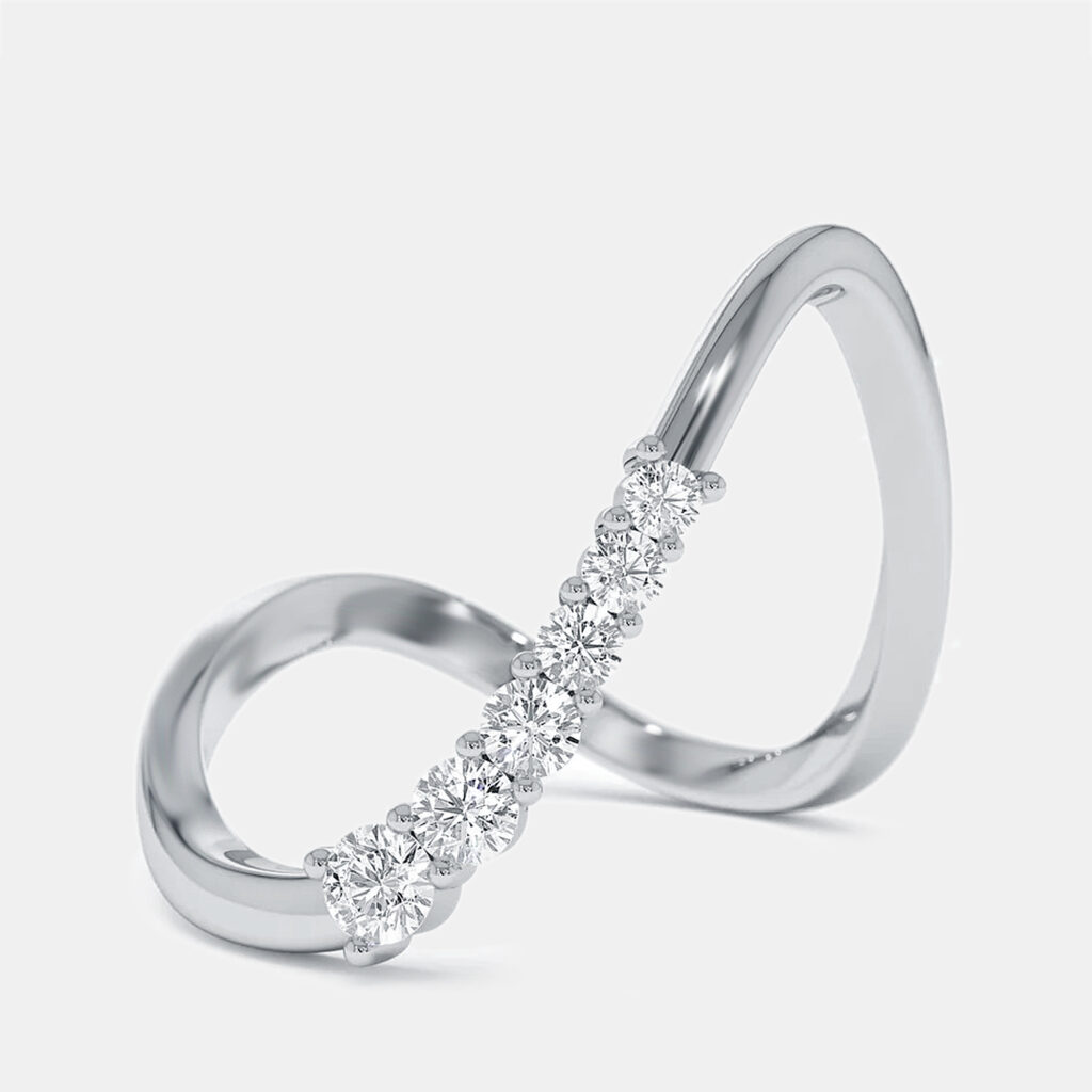 0.35 cts Round Lab Grown Diamonds 18k White Gold Ring Size 51 0.35 cts Round Lab Grown Diamonds 18k White Gold Ring Size 51