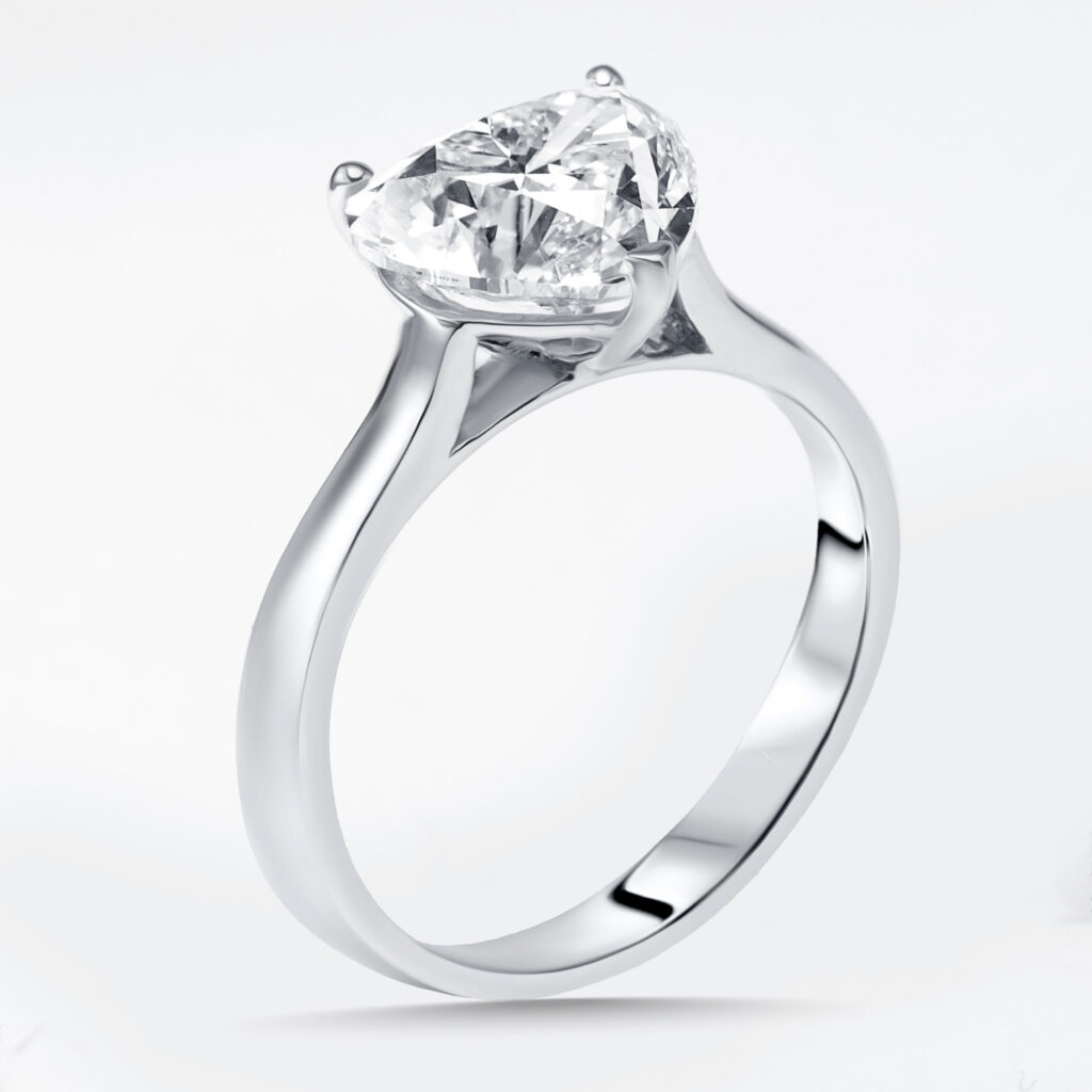3 cts Heart Lab Grown Diamonds 18k White Gold Ring Size 51 3 cts Heart Lab Grown Diamonds 18k White Gold Ring Size 51