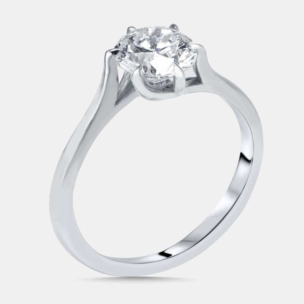 1.00 cts Round Lab Grown Diamonds 18k White Gold Ring Size 51 1.00 cts Round Lab Grown Diamonds 18k White Gold Ring Size 51