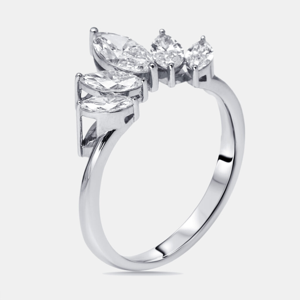 1 ct Marquise Lab Grown Diamonds 18k White Gold Ring Size 51 1 ct Marquise Lab Grown Diamonds 18k White Gold Ring Size 51