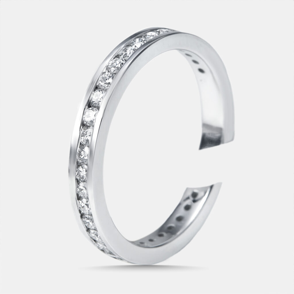 0.63 cts Round Lab Grown Diamonds 18k White Gold Ring Size 52 0.63 cts Round Lab Grown Diamonds 18k White Gold Ring Size 52