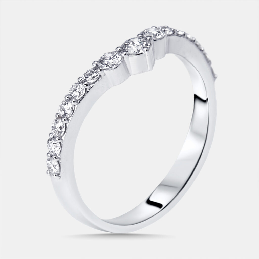 0.5 cts Round Lab Grown Diamonds 18k White Gold Ring Size 52 0.5 cts Round Lab Grown Diamonds 18k White Gold Ring Size 52