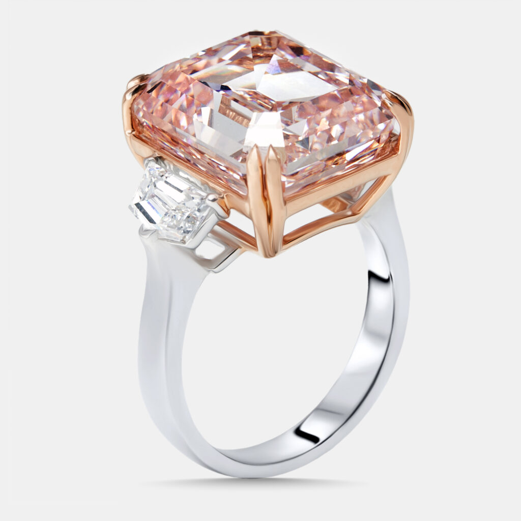 luxury-women-the-diamond-edit-new-fine-jewelry-p1231284-006-1.jpg 15 cts Pink Emerald Cut, Halfmoon Lab Grown Diamonds 18k Two Tone Gold Ring Size 55