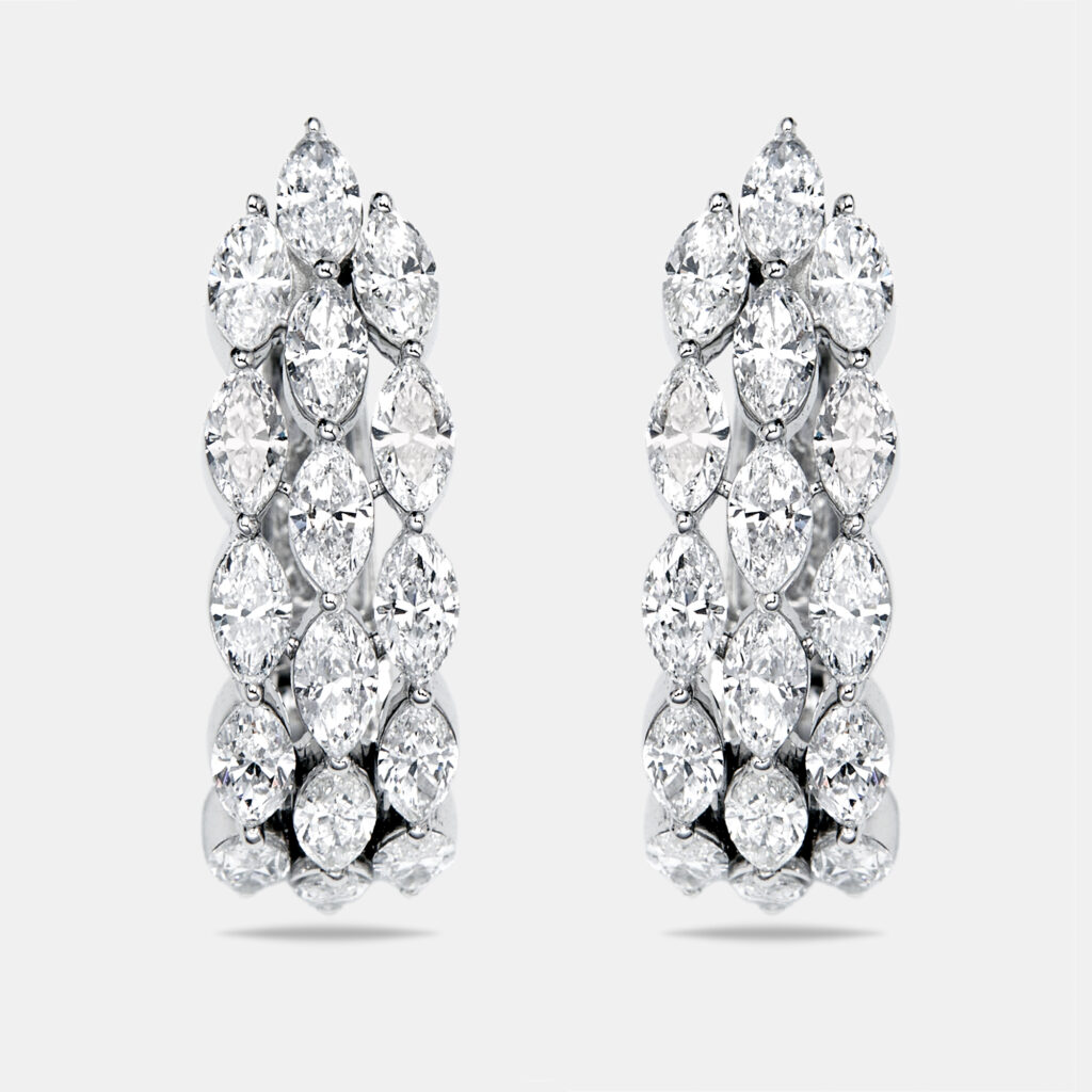 2.3 cts Marquise Lab Grown Diamond 18k White Gold Earrings 2.3 cts Marquise Lab Grown Diamond 18k White Gold Earrings