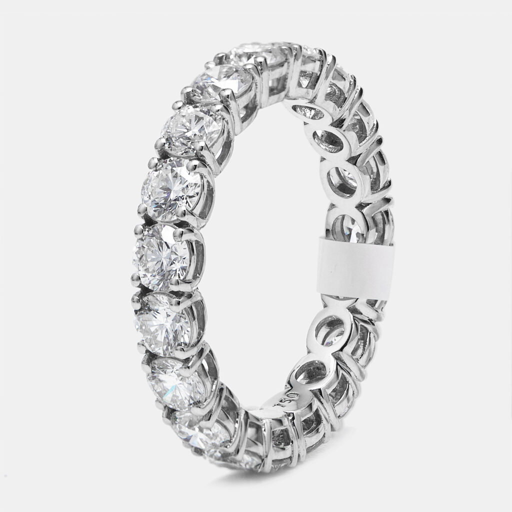 3.00 cts Round Brilliant Lab Grown Diamonds 18k White Gold Eternity Band Ring Size 52 3.00 cts Round Brilliant Lab Grown Diamonds 18k White Gold Eternity Band Ring Size 52