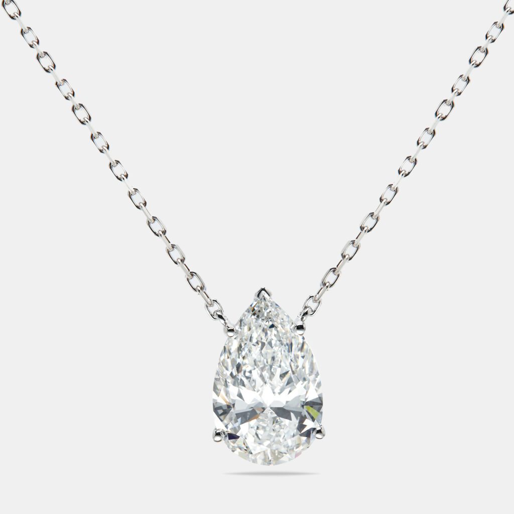 8.00 cts Pear Brilliant Cut Lab Grown Diamond 18k White Gold Chain Necklace 8.00 cts Pear Brilliant Cut Lab Grown Diamond 18k White Gold Chain Necklace