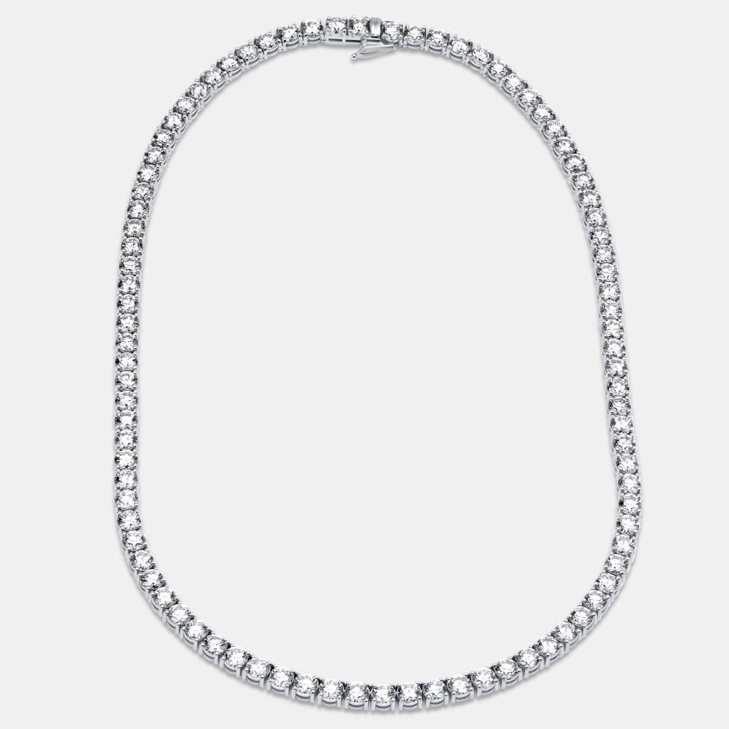 30.00 cts Round Lab Grown Diamonds 18k White Gold Tennis Necklace 30.00 cts Round Lab Grown Diamonds 18k White Gold Tennis Necklace