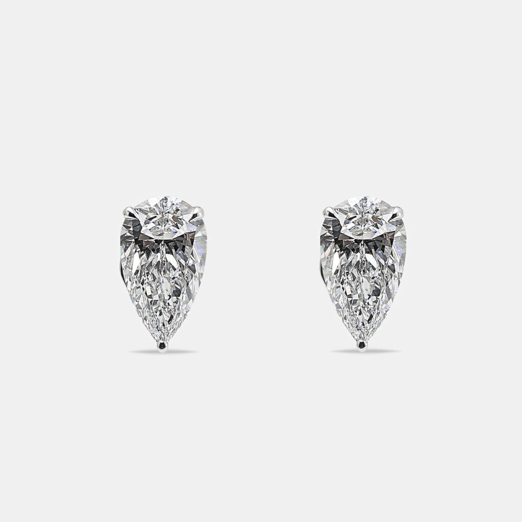 6.00 cts Pear Brilliant Cut 18k White Gold Lab Grown Diamonds Solitaire Stud Earrings 6.00 cts Pear Brilliant Cut 18k White Gold Lab Grown Diamonds Solitaire Stud Earrings