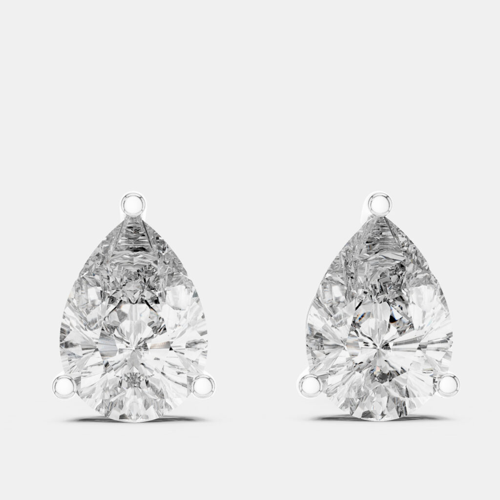 4.00 cts Pear Cut 18k White Gold Lab Grown Diamond Stud Earrings 4.00 cts Pear Cut 18k White Gold Lab Grown Diamond Stud Earrings