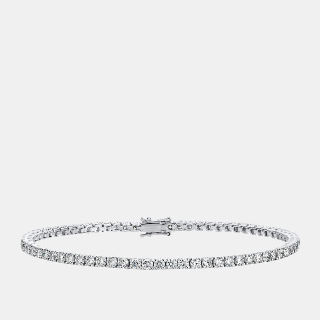 3.30 cts Round Brilliant Lab Grown Diamonds Sterling Silver 925 Tennis Bracelet 3.30 cts Round Brilliant Lab Grown Diamonds Sterling Silver 925 Tennis Bracelet