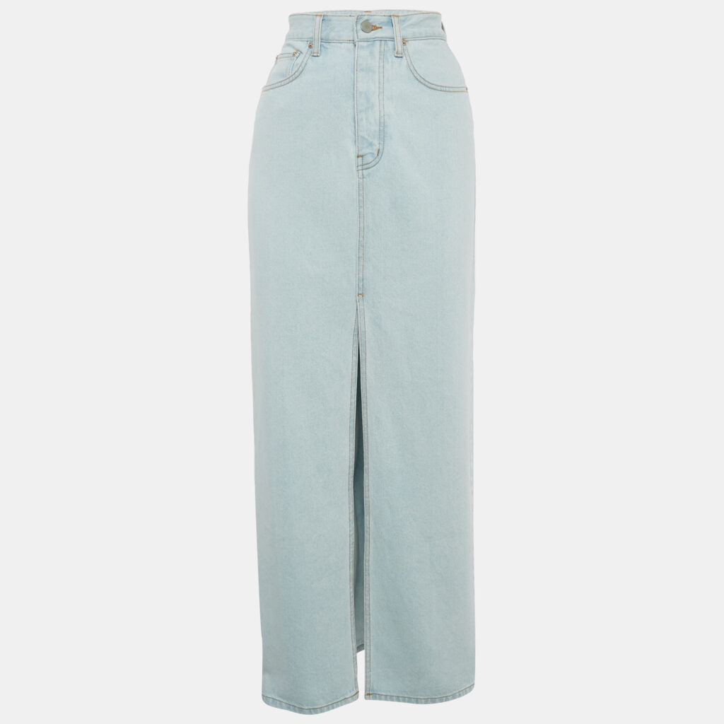 luxury-women-the-frankie-shop-used-clothes-p1208631-004-1.jpg The Frankie Shop Blue Denim Slit Detail Maxi Skirt S