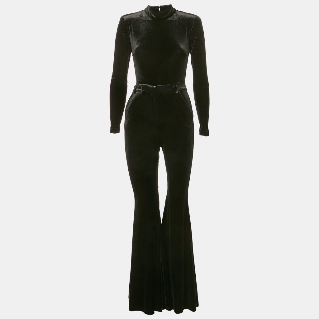 The New Arrivals By Ilkyaz Ozel Black Velvet Jersey Bodycon and Trousers Set XS The New Arrivals By Ilkyaz Ozel Black Velvet Jersey Bodycon and Trousers Set XS