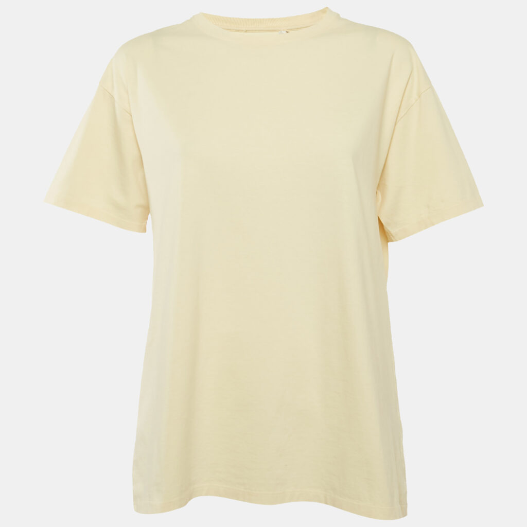 The Row Light Yellow Cotton Crew Neck T-Shirt XXS The Row Light Yellow Cotton Crew Neck T-Shirt XXS