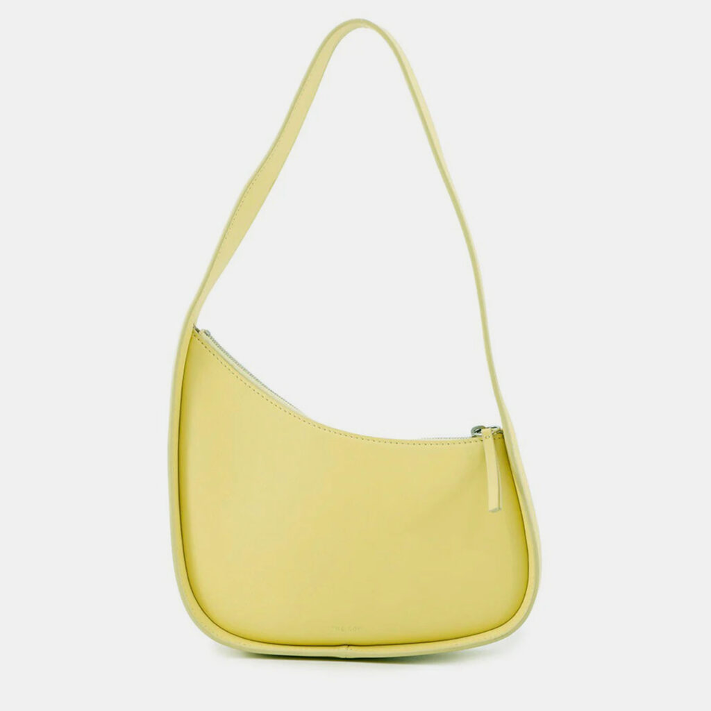 The Row Half Moon Shoulder Bag Yellow Leather