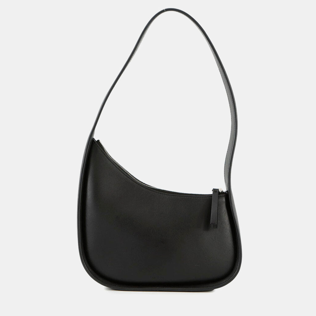 The Row Half Moon Shoulder Bag Black Leather The Row Half Moon Shoulder Bag Black Leather