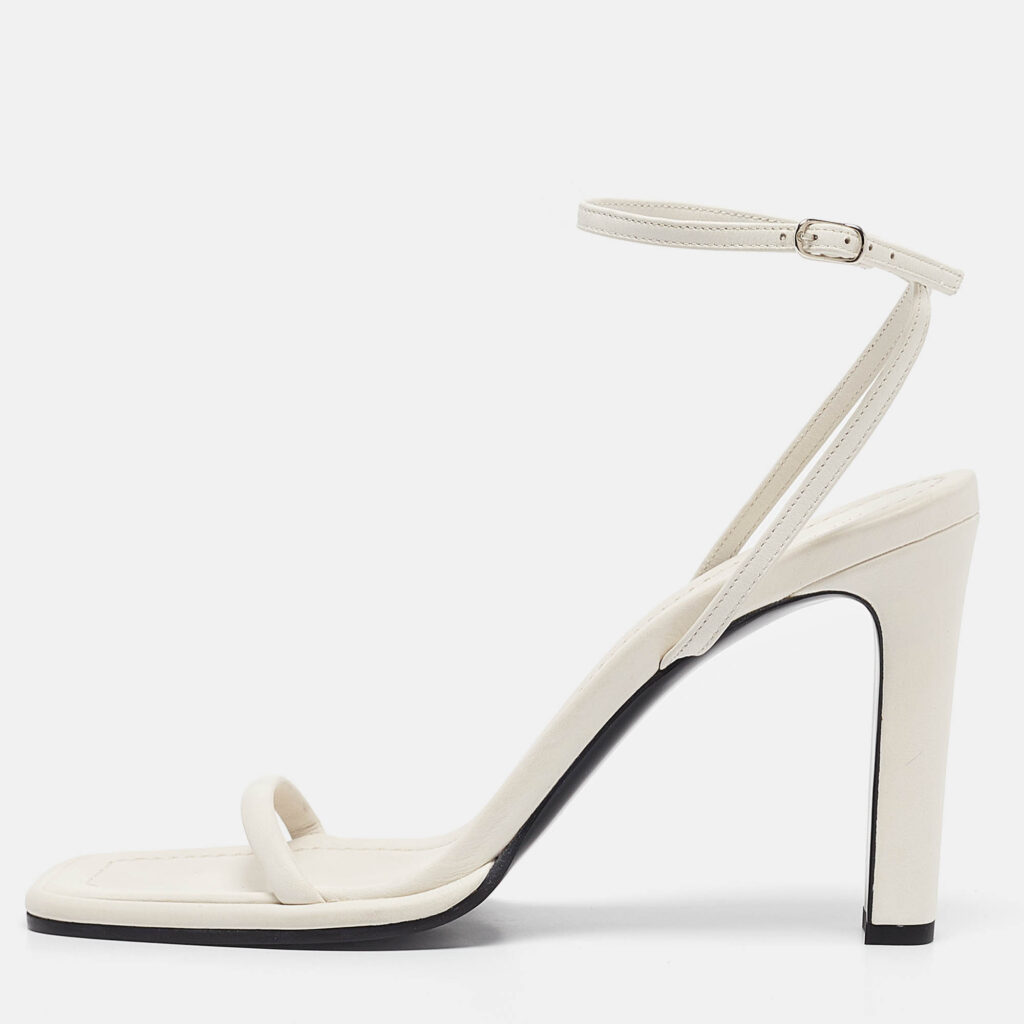 The Row White Leather Ankle Strap Sandals Size 40 The Row White Leather Ankle Strap Sandals Size 40