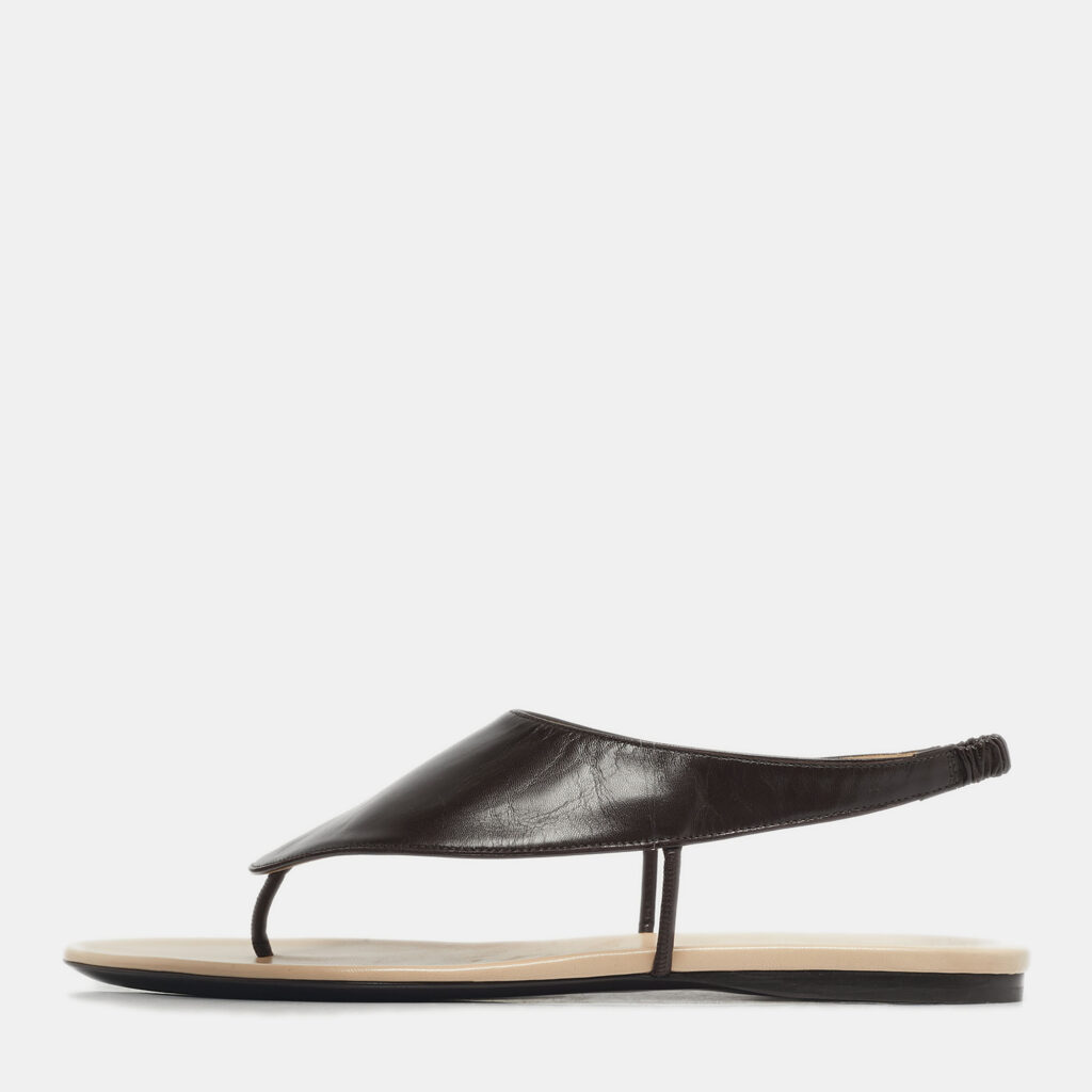 The Row Dark Brown Leather Ravello Slingback Flats Size 38 The Row Dark Brown Leather Ravello Slingback Flats Size 38