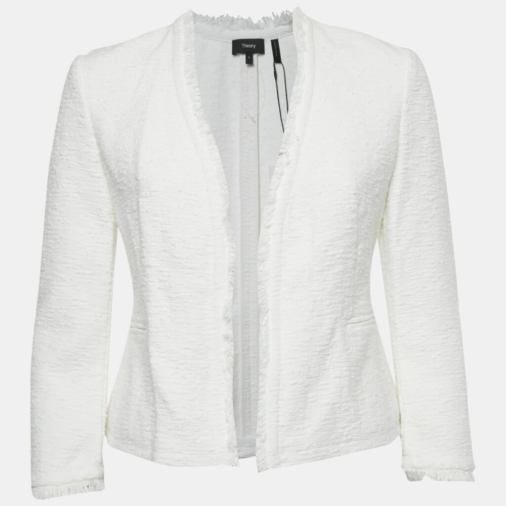 Theory White Spring Tweed Lindrayia R Jacket XS Theory White Spring Tweed Lindrayia R Jacket XS