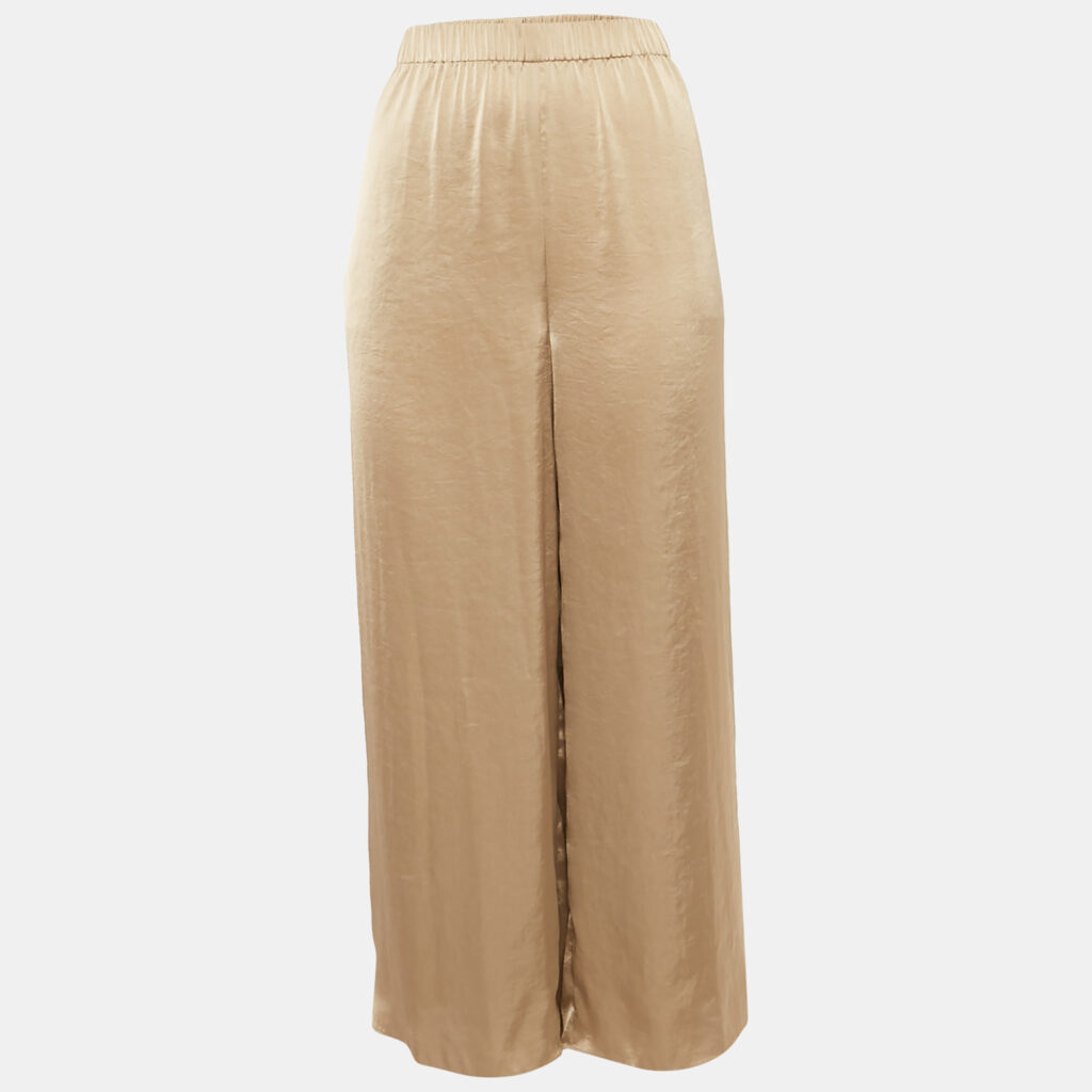 Theory Gold Sateen Straight Leg Pants L