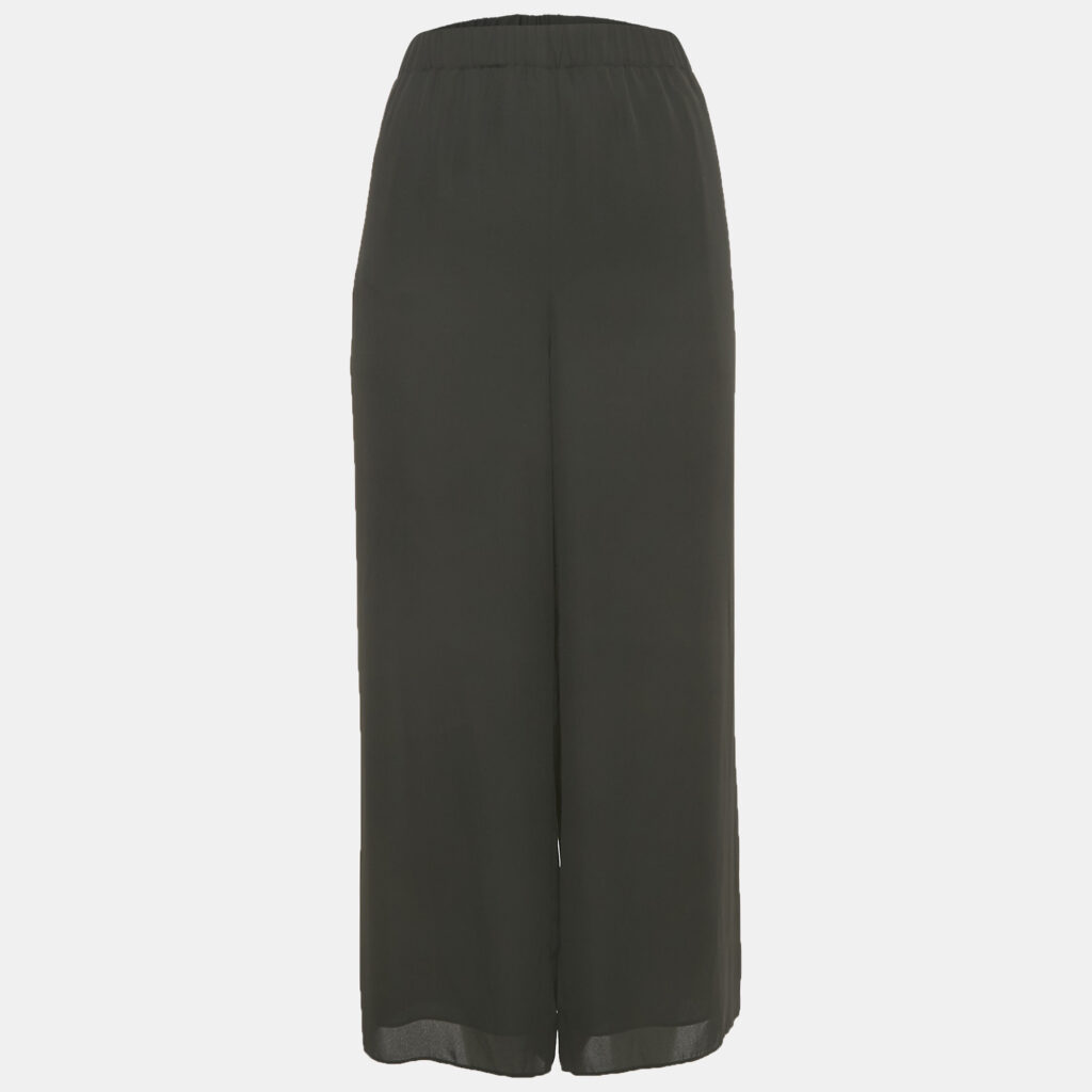 Theory Black Chiffon Wide-Leg Trousers L Theory Black Chiffon Wide-Leg Trousers L