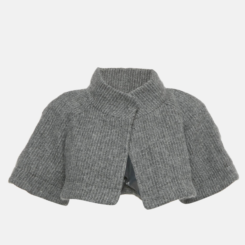 Theory Grey Wool Rib Kit Capelet S Theory Grey Wool Rib Kit Capelet S