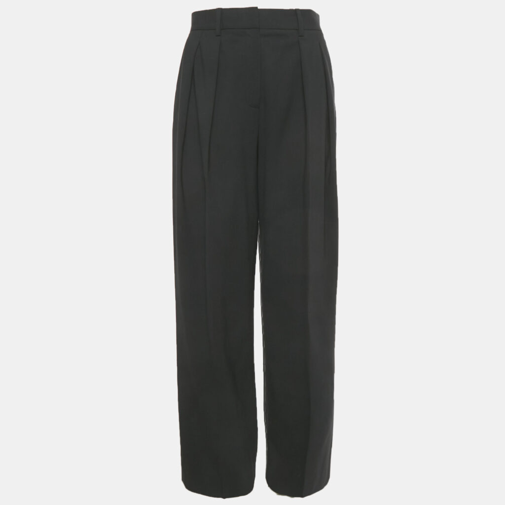 Theory Black Wool Pleated Formal Trousers S Theory Black Wool Pleated Formal Trousers S