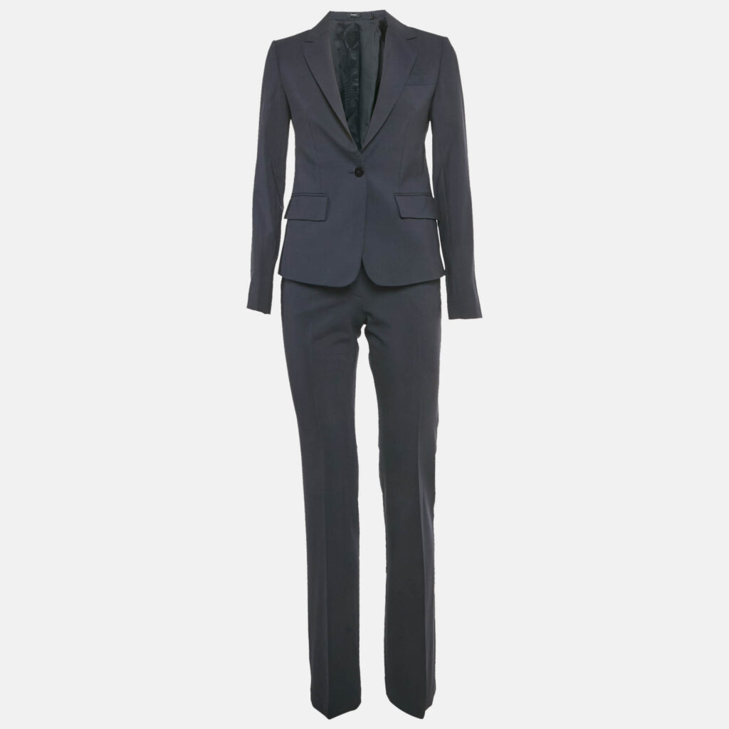 Theory Navy Blue Wool Pants Suit Set S Theory Navy Blue Wool Pants Suit Set S