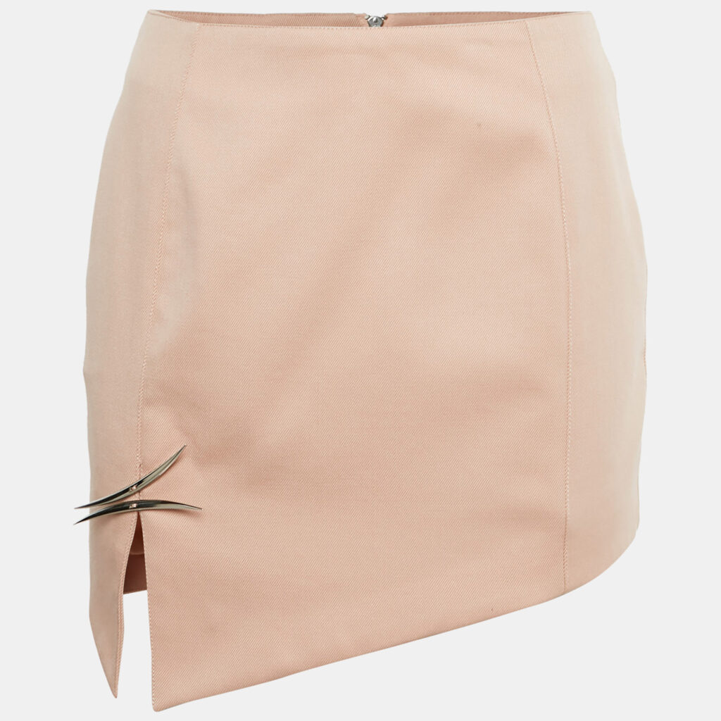 Thiery Mugler x H&M Pink Gabardine Asymmetric Mini Skirt S