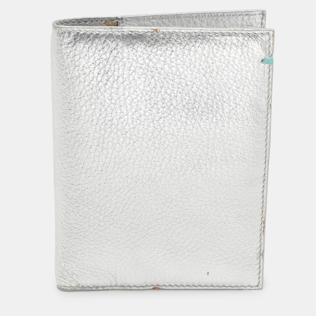 Tiffany & Co. Silver Leather Passport Holder Tiffany & Co. Silver Leather Passport Holder