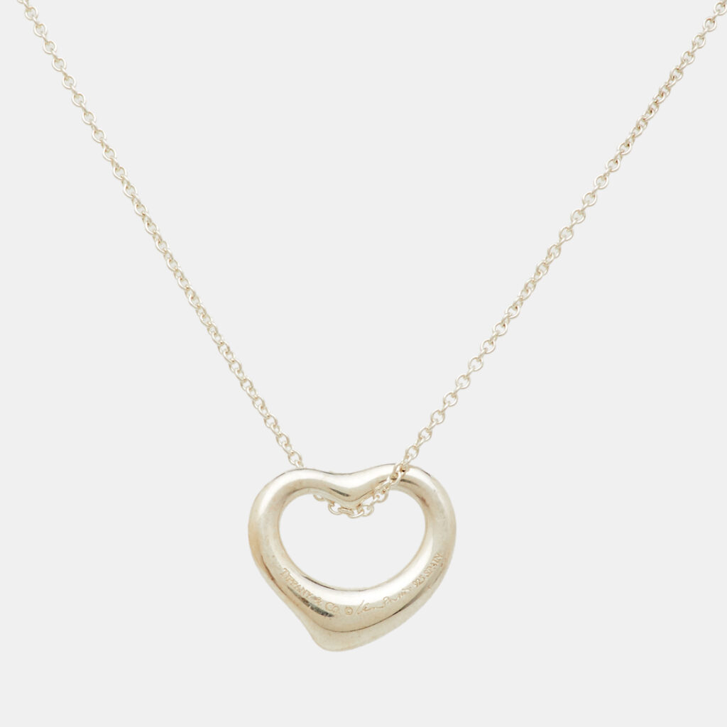 Tiffany & Co. Elsa Peretti Open Heart Sterling Silver Pendant Necklace Tiffany & Co. Elsa Peretti Open Heart Sterling Silver Pendant Necklace