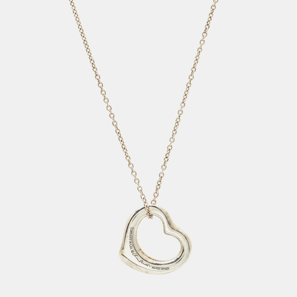 Tiffany & Co. Elsa Peretti Open Heart Sterling Silver 925 Pendant Necklace Tiffany & Co. Elsa Peretti Open Heart Sterling Silver 925 Pendant Necklace
