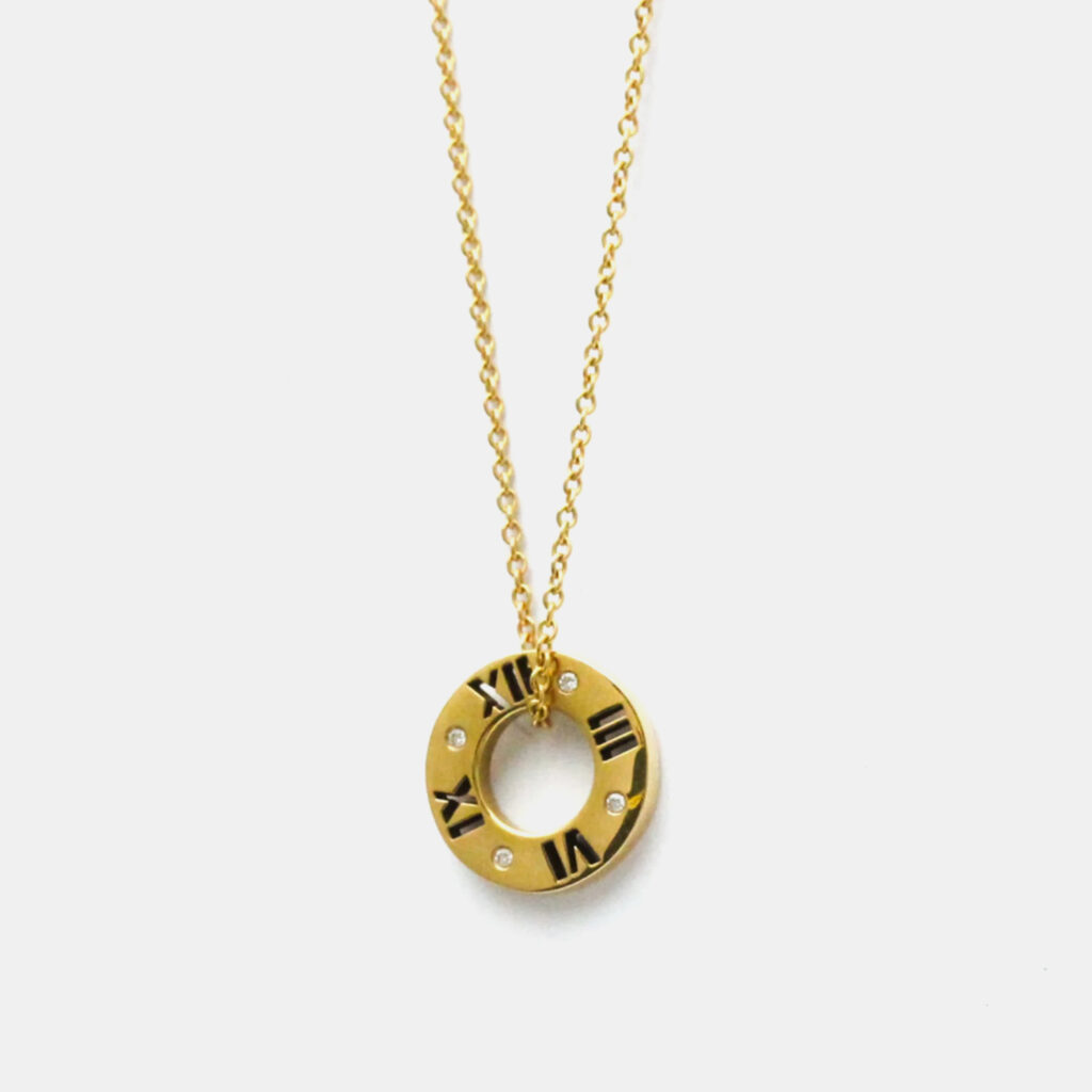 Tiffany & Co. 18K Yellow Gold and Diamond Atlas Pendant Necklace