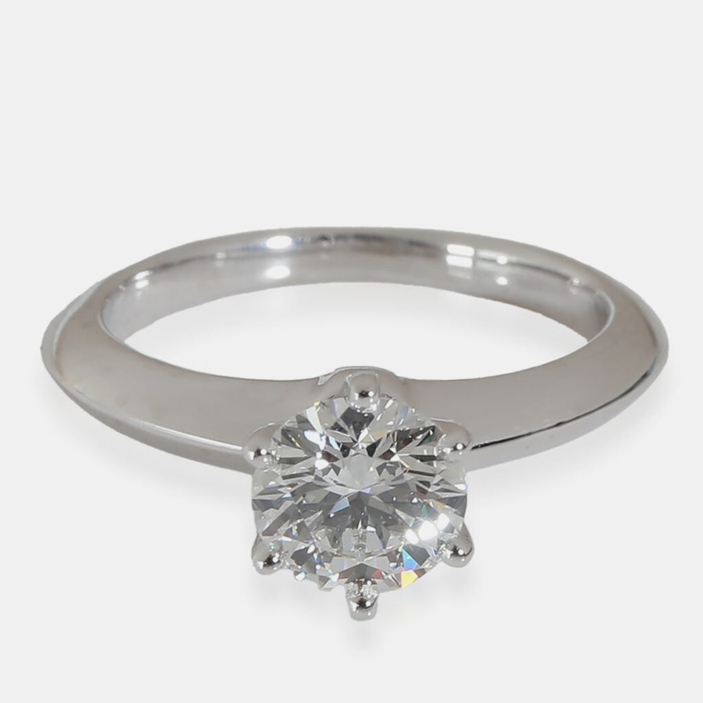 Tiffany & Co. Platinum F VS1 0.9 CTW Solitaire Diamond Engagement Ring US 4.75