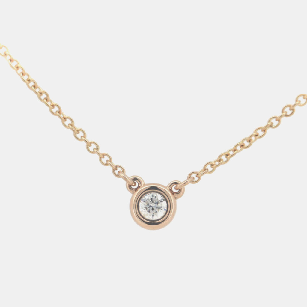 Tiffany & Co. 18K Rose Gold and Diamond Elsa Peretti Diamonds By The Yard Pendant Necklace Tiffany & Co. 18K Rose Gold and Diamond Elsa Peretti Diamonds By The Yard Pendant Necklace