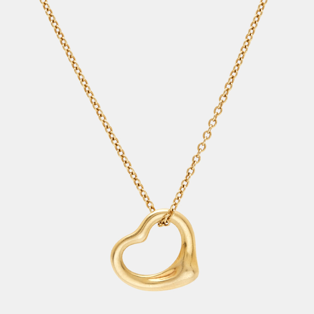 Tiffany & Co. Elsa Peretti Open Heart 18k Yellow Gold Pendant Necklace Tiffany & Co. Elsa Peretti Open Heart 18k Yellow Gold Pendant Necklace