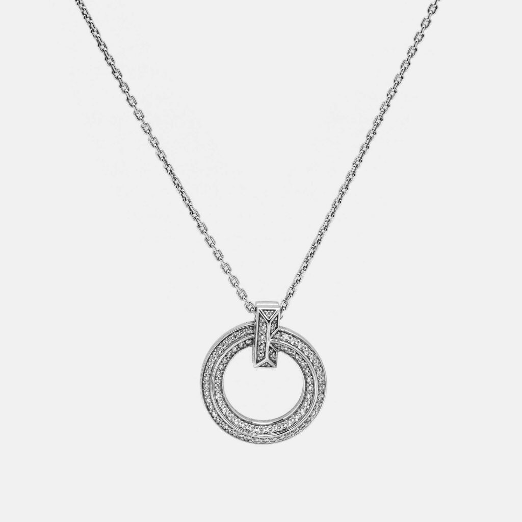 Tiffany & Co. T1 Narrow Circle Diamonds 18k White Gold Necklace Tiffany & Co. T1 Narrow Circle Diamonds 18k White Gold Necklace