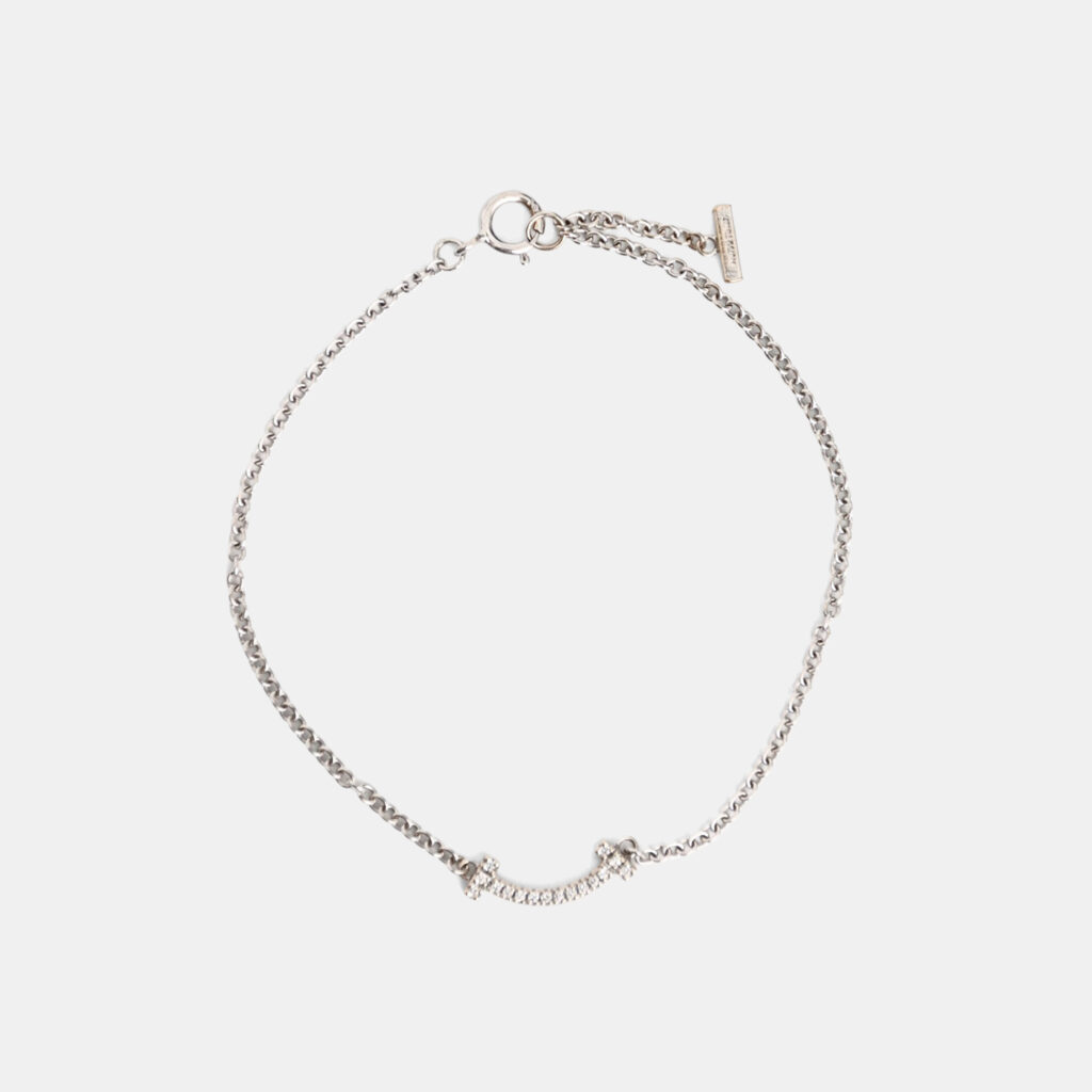 Tiffany & Co. 18K White Gold Diamond Smile Bracelet
