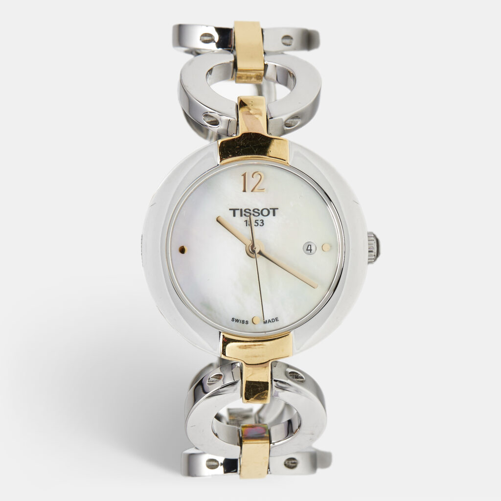 Tissot T-Lady Pinky T084.210.22.117.00 Mother Of Pearl Dial Two-Tone Stainless Steel Women's Wristwatch 27 mm Tissot T-Lady Pinky T084.210.22.117.00 Mother Of Pearl Dial Two-Tone Stainless Steel Women's Wristwatch 27 mm