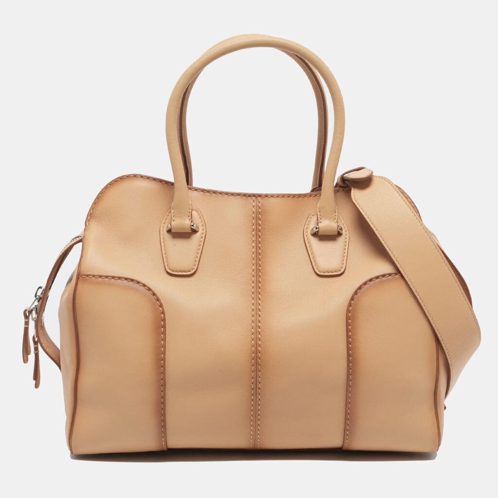 Tod's Tan Ombre Leather Large Sella Satchel Tod's Tan Ombre Leather Large Sella Satchel