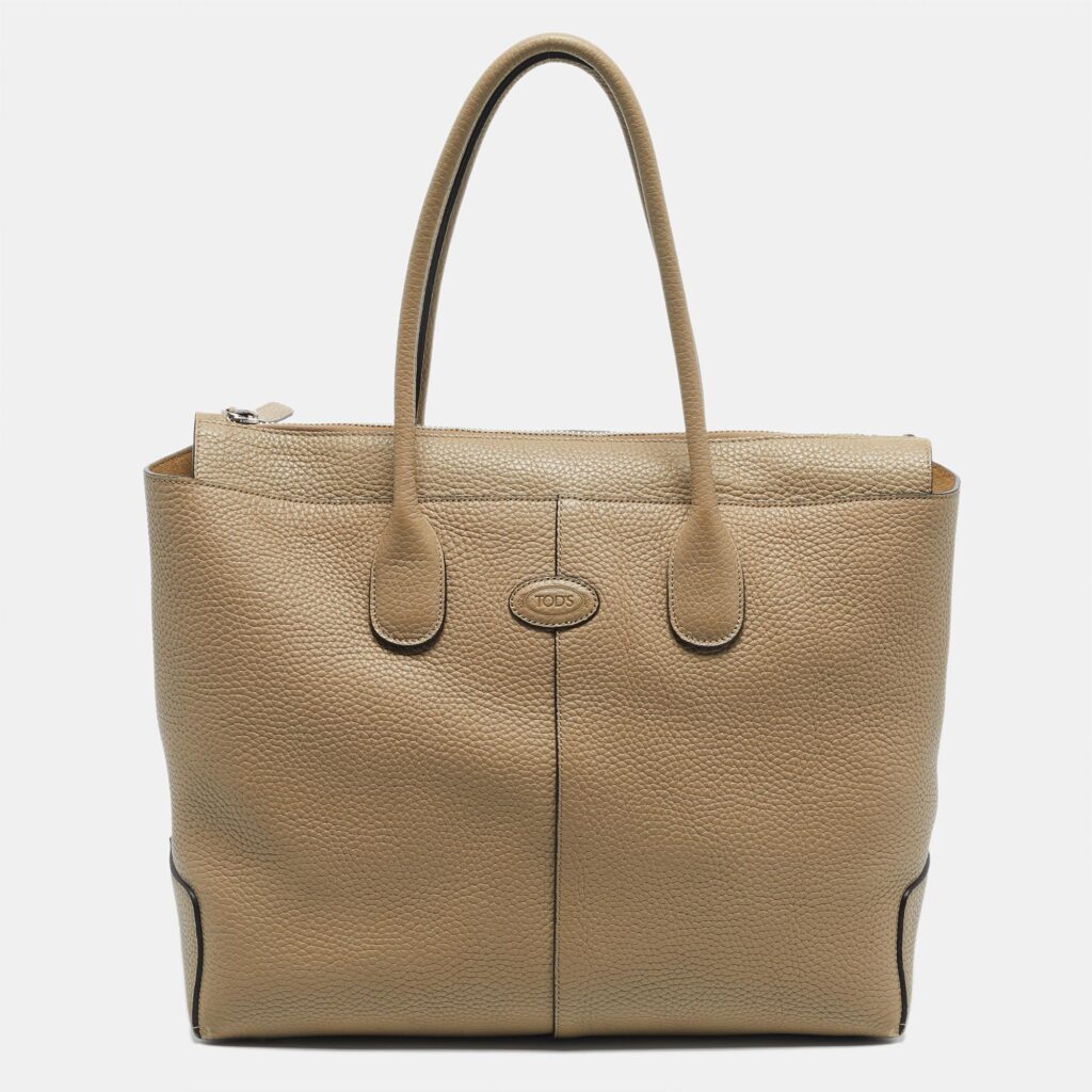 Tod's Beige Leather Large Di Tote Tod's Beige Leather Large Di Tote