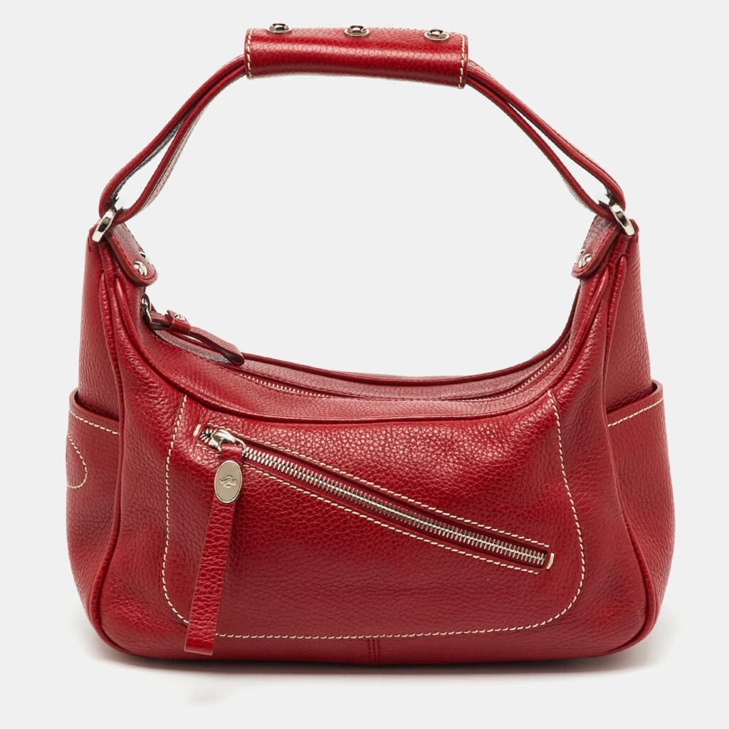 luxury-women-tods-used-handbags-p1212498-001-1.jpg Tod's by Ferrari Red Leather Micky Hobo
