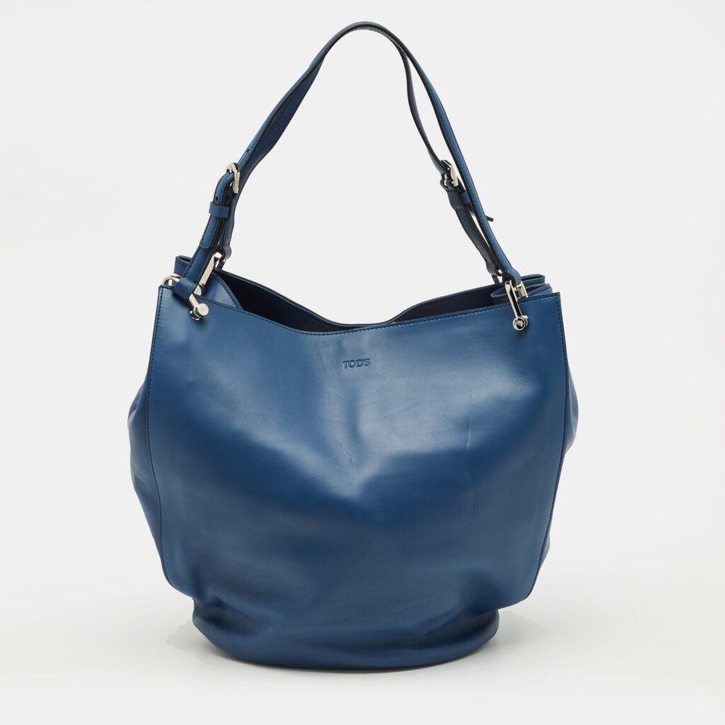 Tod's Blue Leather Horse Secchiello Tote Tod's Blue Leather Horse Secchiello Tote