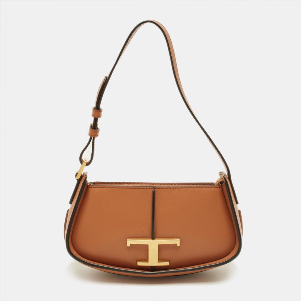 Tod's Brown Leather T-Timeless Pochette Tod's Brown Leather T-Timeless Pochette