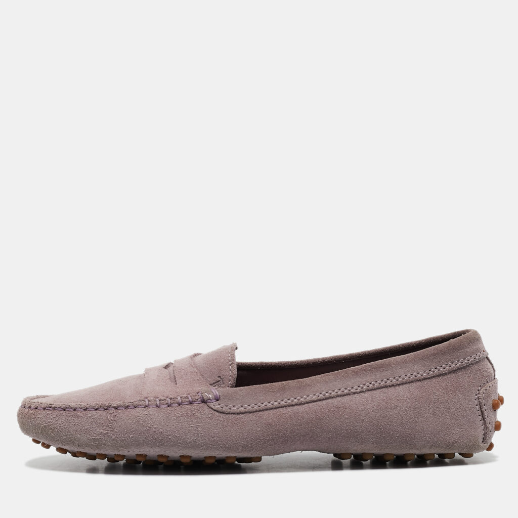 Tod's Purple Suede Gommino Slip On Loafers Size 37.5 Tod's Purple Suede Gommino Slip On Loafers Size 37.5