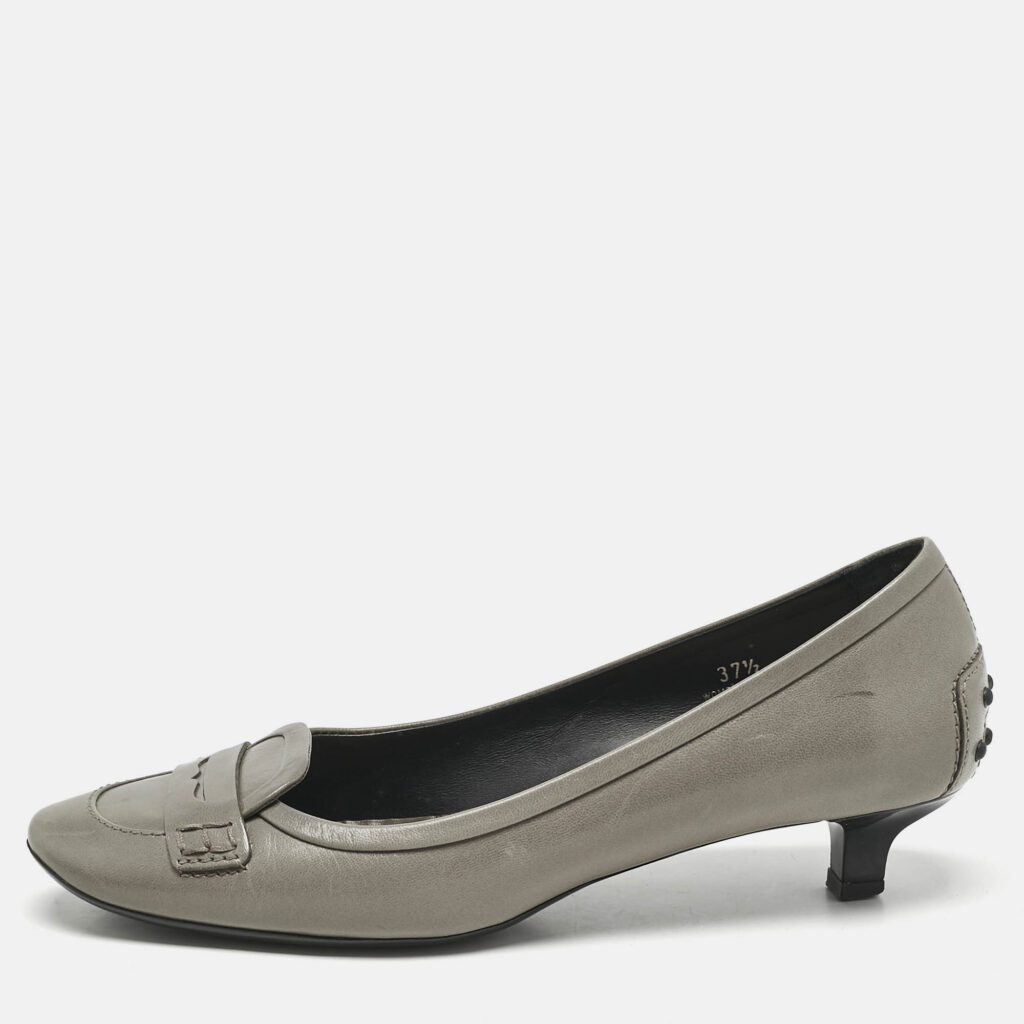Tod's Green Leather Loafer Pumps Size 37.5 Tod's Green Leather Loafer Pumps Size 37.5