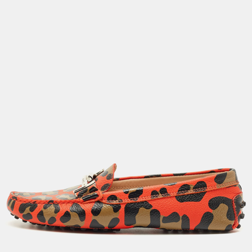 Tod's Multicolor Leather Double T Slip On Loafers Size 38 Tod's Multicolor Leather Double T Slip On Loafers Size 38
